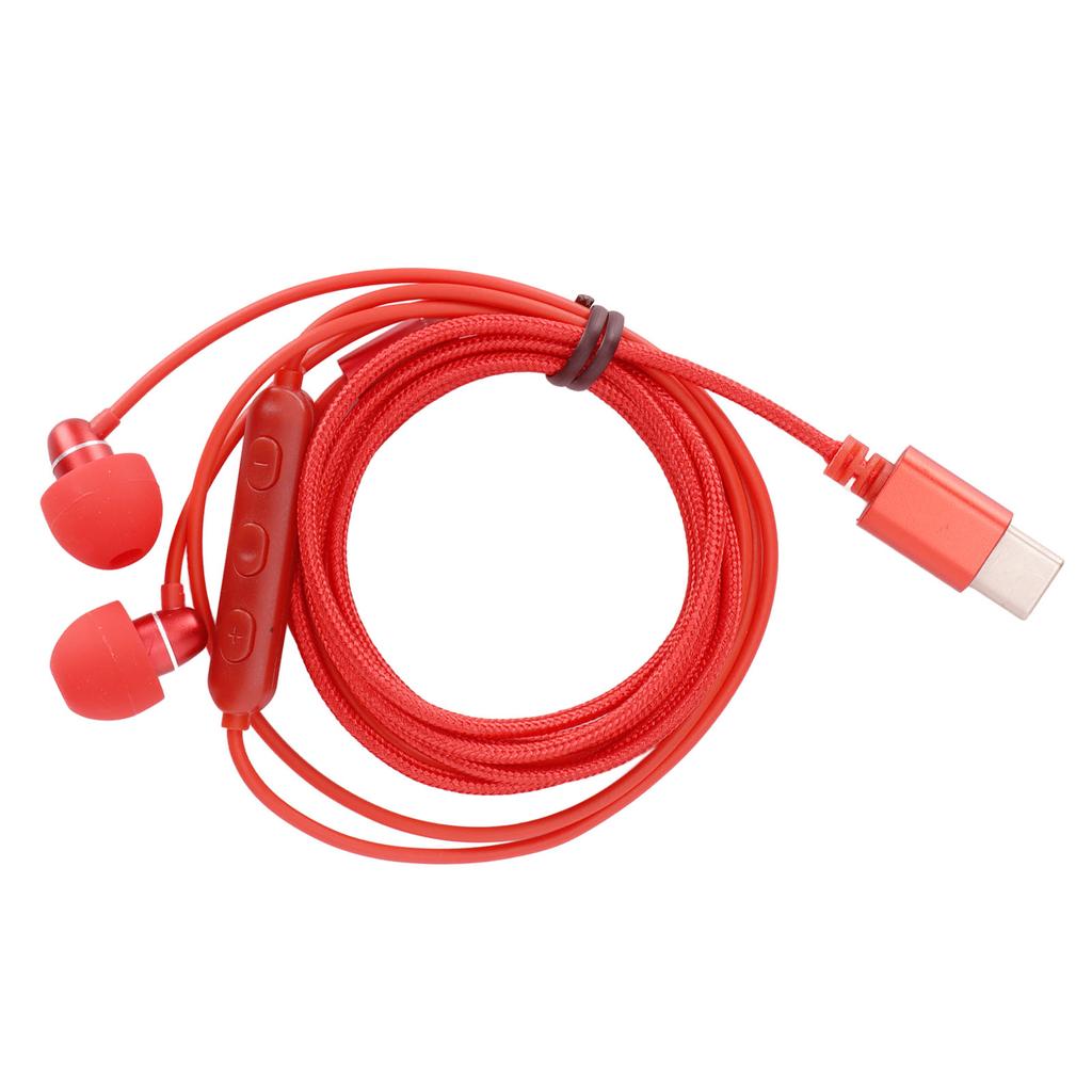 1.2m Type C Earbuds Type C Wired Headphones with Mic and Volume Control for Smartphones and