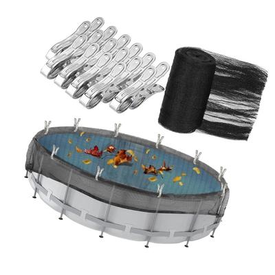 Heavy Type Above Ground Pool Cover With 12 Metal Clip Durability Meshes Pool Cover For Secure And Leaf Protecting