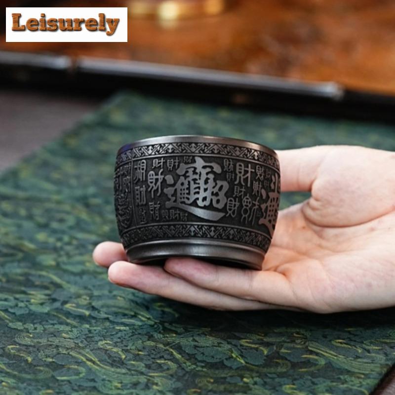 120ml Fioletowa glina Yixing Kubek do herbaty przyciągający bogactwo Estetyczna miseczka do herbaty Dzbanek Filiżanka do degustacji herbaty Filiżanka zapachowa Filiżanki mistrzowskie Jianzhan