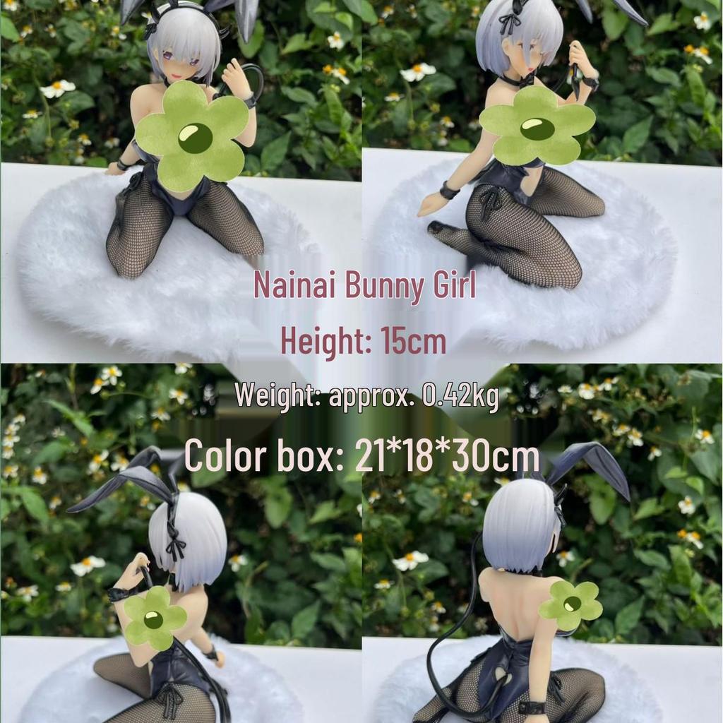 Nainai Bunny Girl Klečící Anime Figurka - Roztomilý Japonský 2D Model Ornament