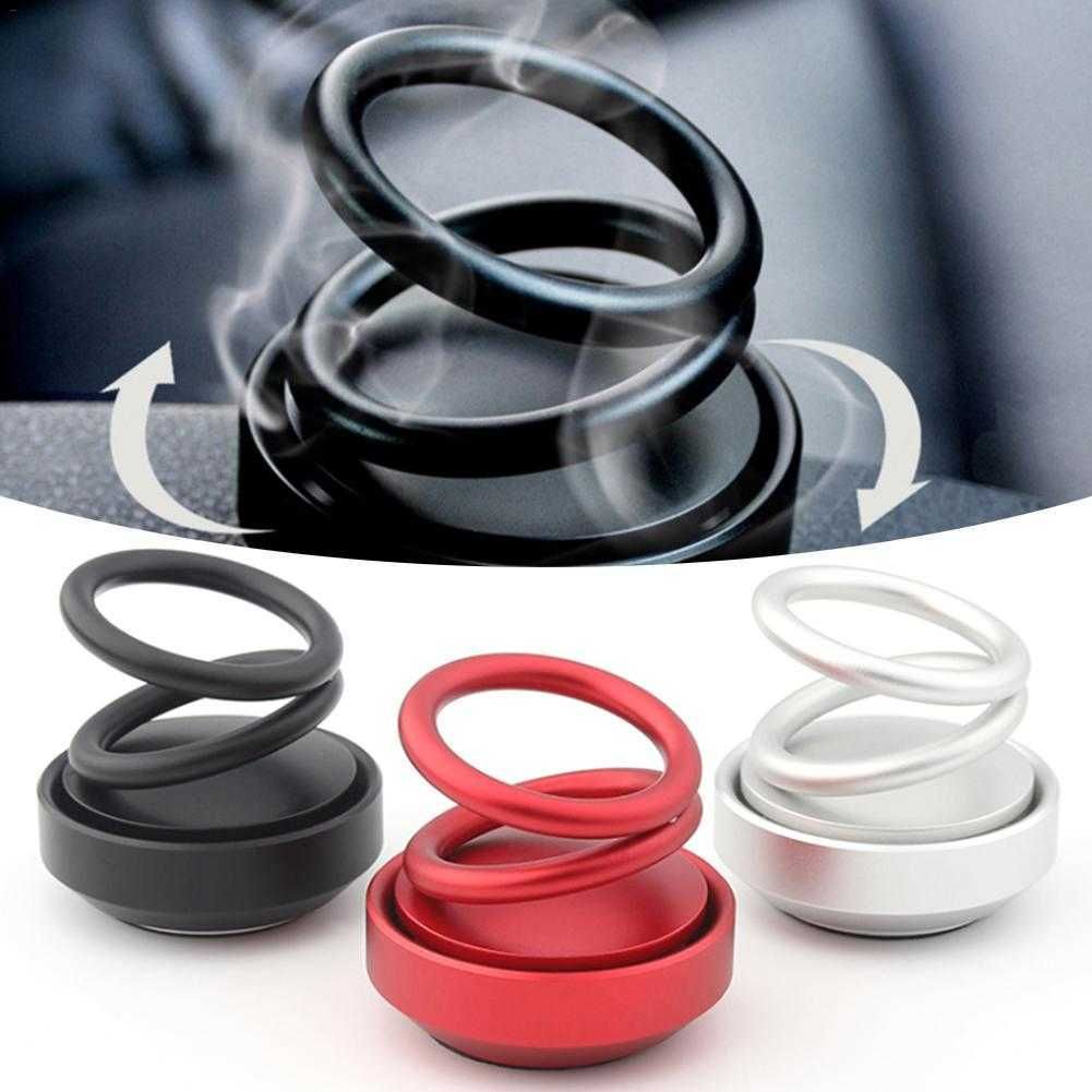 Update Home Gift Scent Ornament Fragrance Office Decoration Rotating Designed Double Ring Air Freshener Perfume Fashion New Arrive Car