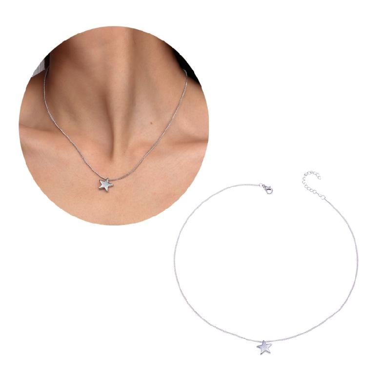 Rock Punk Star Necklace Eye-catching Star Choker Clavicle Chain Y2K Star Chain