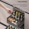 3-Layer Stainless Steel Kitchen Spice Pull-Out Basket