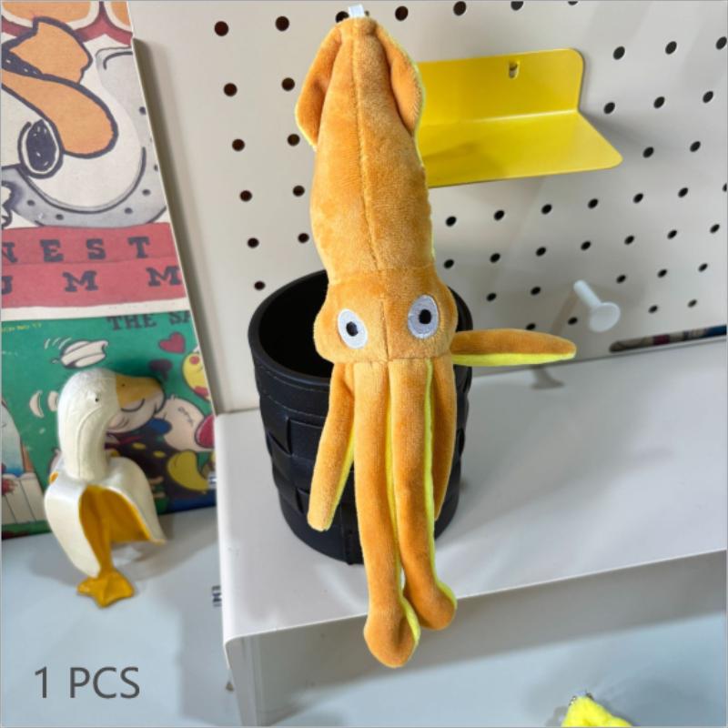 

1/2 шт. Милая забавная плюшевая игрушка в виде желтого кальмара-осьминога, мягкая кукла, брелок, подвеска для рюкзака, девчачьи украшения для сумки, подарок, тряпичная кукла