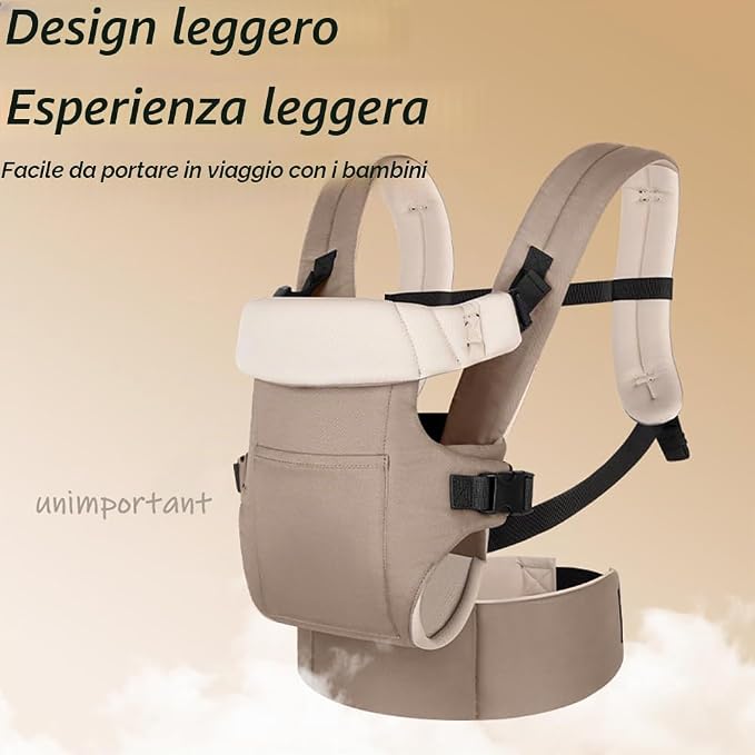 Baby carrier, suitable for babies 0-24 months, with foldable neck protection