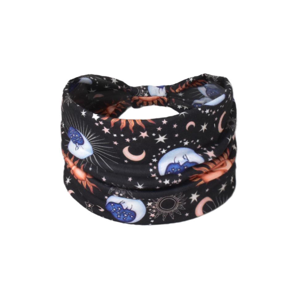 Women's Paisley Sport Yoga Headband - Sweat-Absorbing, Elastic Cotton, Bohemian Style