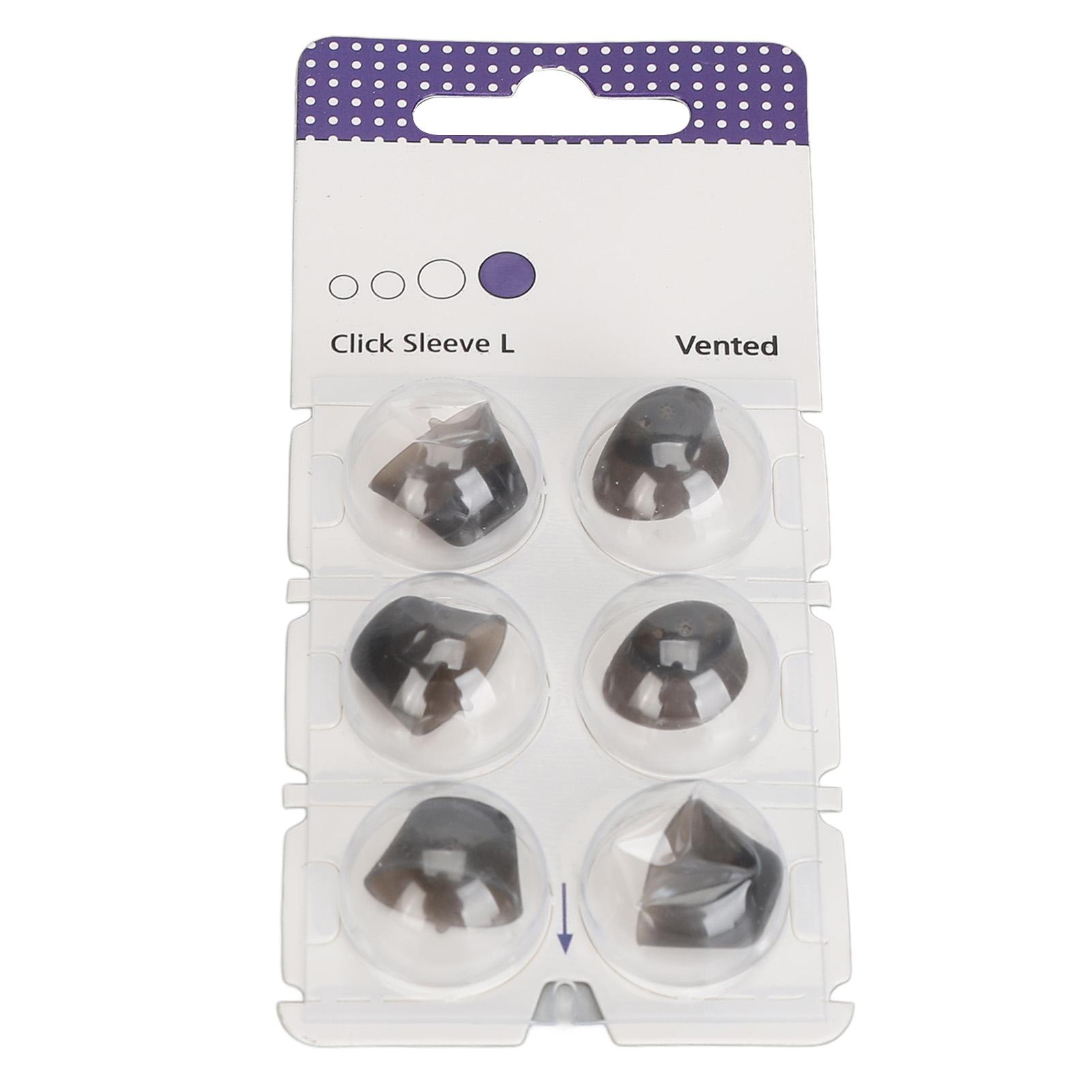 6pcs Silicone Click Sleeve Accessory   Ears Washable Sound Amplifier Click Sleeve Black