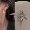 New Trendy Vintage Wrapped Snake Shape Crystal Dangle Earrings for Women Girl Cute Small Object Earring Jewelry Bijoux Gifts