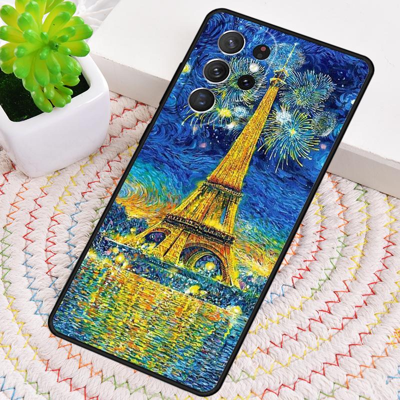 Paintings Starry Night Van Gogh Silicone Phone Case For Samsung Galaxy note 10 pro S26 S25 S24 S23 S22 S21 Plus Ultra Capa Cover