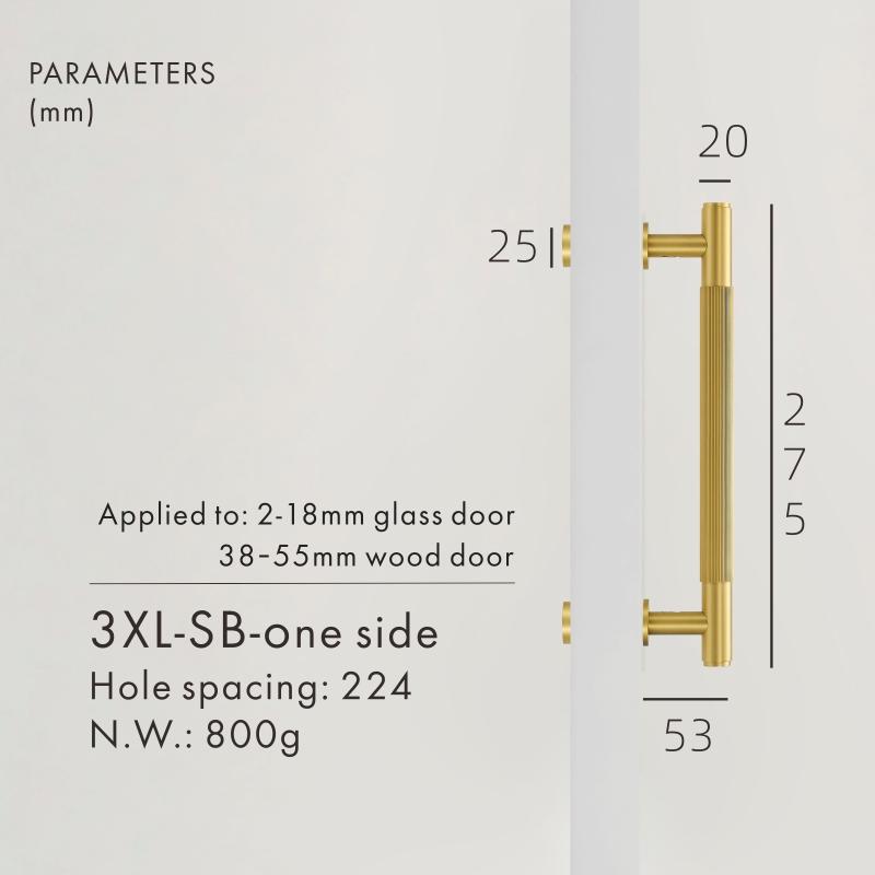 Dooroom Brass Double Single Sided Linear Striped Pull Bar Wood Gate Furniture Handle Door Handle Matt Gold Black Handle