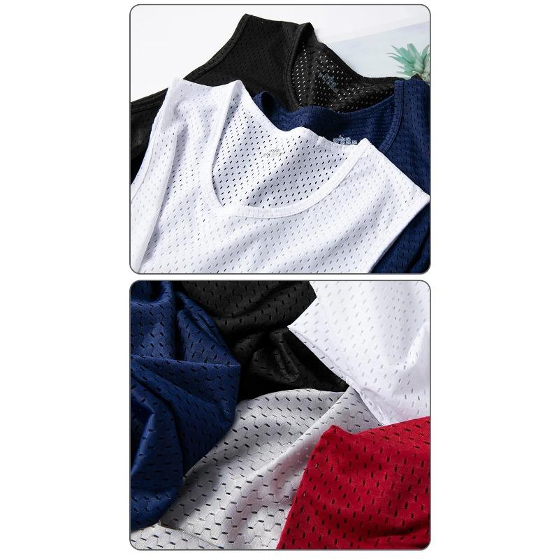 Men's Ice Silk Mesh Tank Man Stringer Transparent Bodybuilding Sleeveless Shirt Fitness Vest Singlets