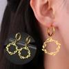 My Shape Olive Leaves Drop Earrings for Women Girls Stainless Steel Round Dangle Earring Jewelry Elegant Wedding Engagement Gift