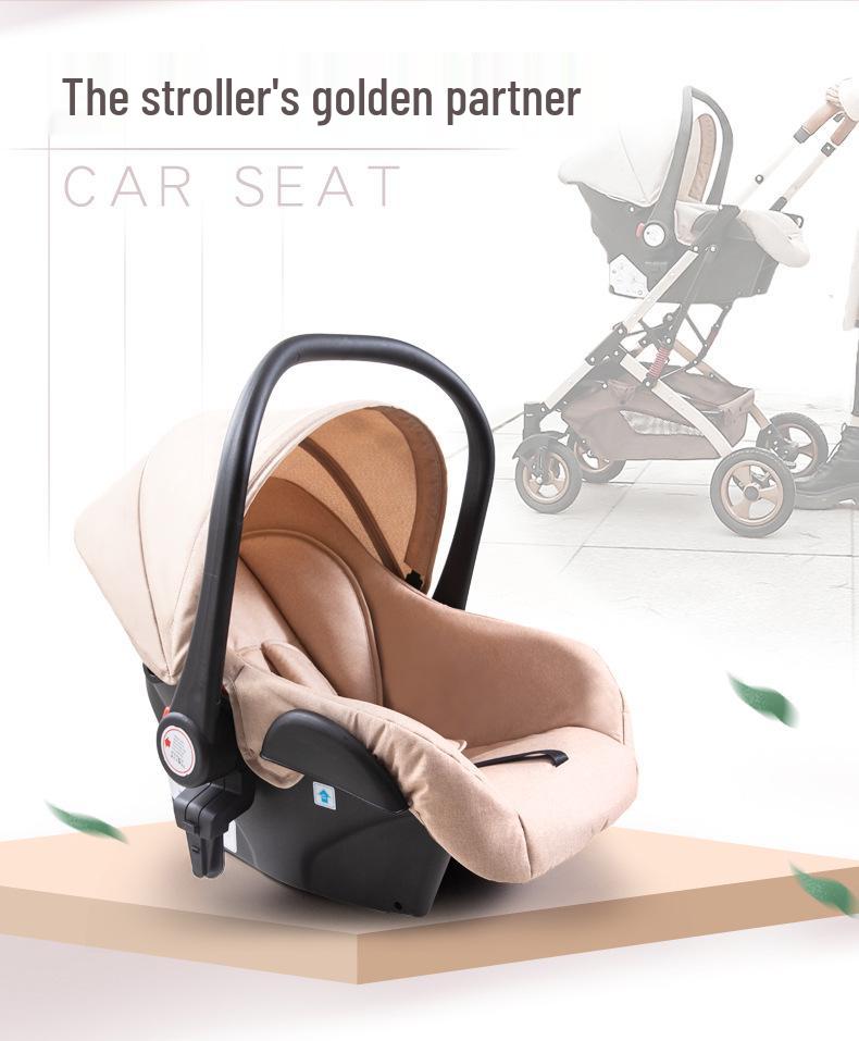 Reversible High Landscape 3-in-1 Baby Stroller with Reclining Seat and Shock Absorption