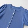 European and American Style, New Women's Clothing, Foreign Style, Round Neck Bubble Sleeve Knitted Jacket 5802005