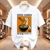 Japanese Vintage Goose Ramen T Shirt Funny Cat Men/women Clothing Harajuku High Quality Tops Co
