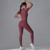 Naken Dragkedja Yogadräkt Jumpsuit, Snabbtorkande Andningsbar Utomhussport Tights Jumpsuit, Fitnessdräkt För Kvinnor