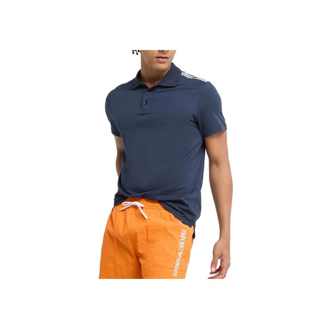 

Emporio Armani Striped Logo Short Sleeve Polo Shirt Men tops Dark-Blue EM000571-AF12333-UB102 XL