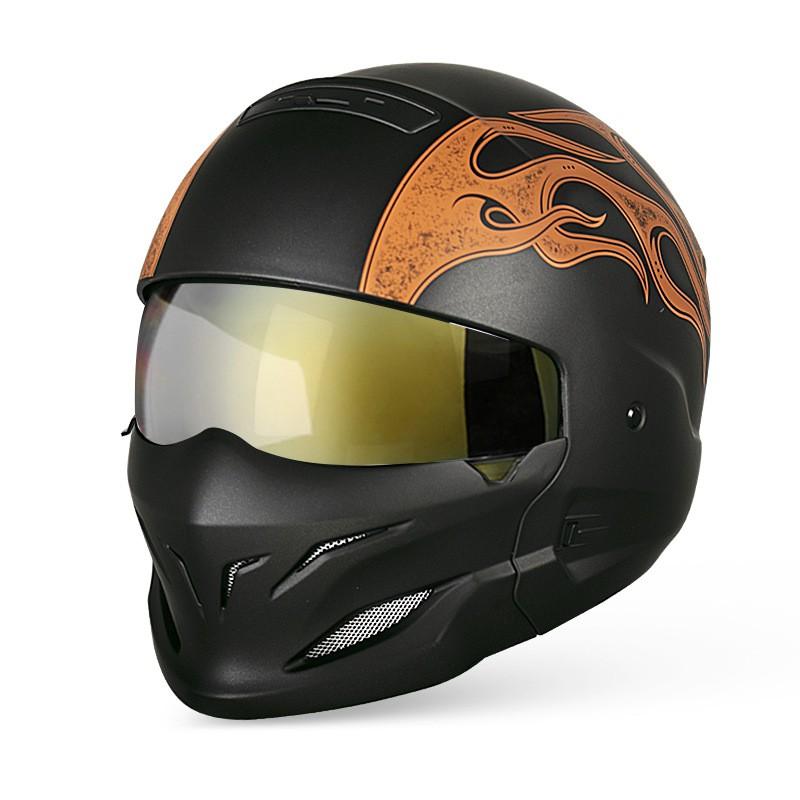 Vintage-Style Motorcycle Helmet With Bluetooth Support 3C Certified ABS Full Face Adults