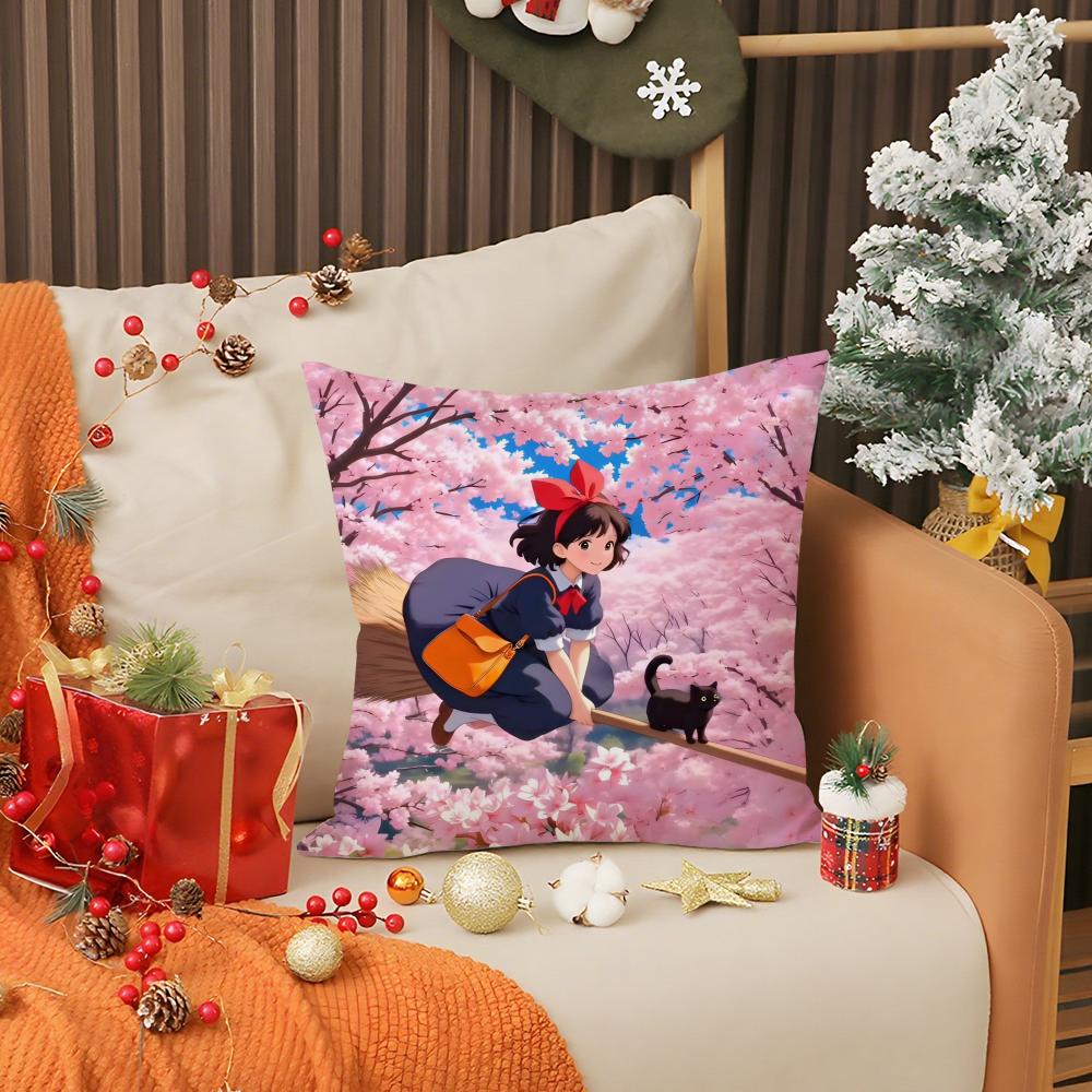 k-Kiki's Delivery Service Pillow Case Living Room Sofa Decorative Cushion Cover Simple Household Light Luxury Printed Pillow
