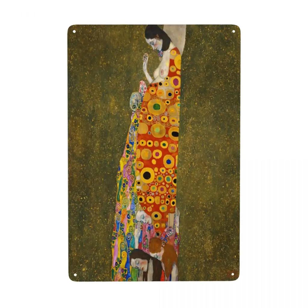Custom Der Kuss von Gustav Klimt Metallschild Vintage Malerei Kunst Blech Dekorative Schilder Plakette Tor Garten Hof Man Cave Bar Wand