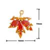 18K Gold-Plated Autumn Red Zircon Maple Leaf Necklace with Micro-Pave Accents