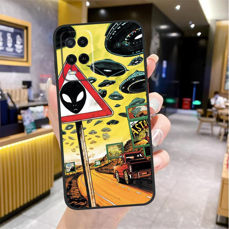 Aesthetic Alien Case For Oppo A96 A76 A16 A17 A18 A60 A80 A40 A38 A58 A78 A98 A94 A74 A54 A15 A57 A77 A5 Pro