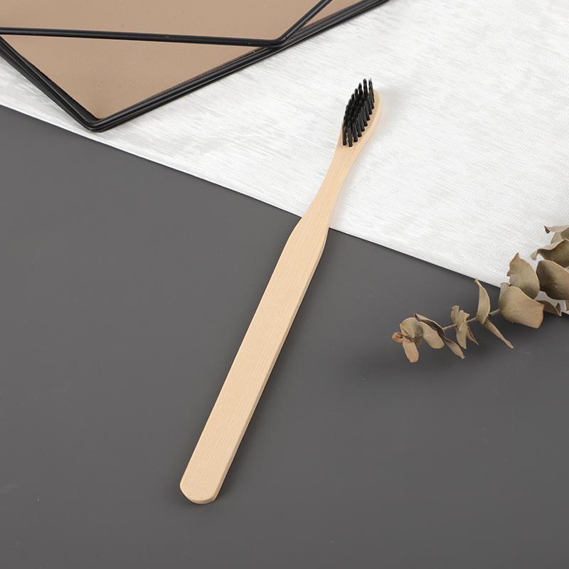 Ready Stock Fast Shipping Eco Natural Organic Biodegradable Square Handle Soft Bristles Custom Logo Bamboo Toothbrush