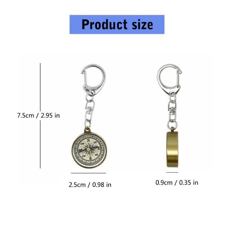 Portable Zinc Alloy Pocket Compasses With Keyring Camping Compasses Keychain Navigation Tool Climbing Equipment Enduring