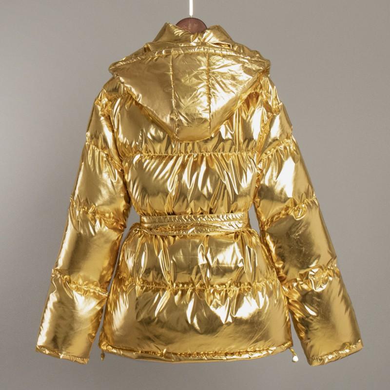 Damen Kapuzen-Pufferjacke Outdoor Freizeit Unifarben Windjacke Lockerer Schnitt Mittellang Wintermantel