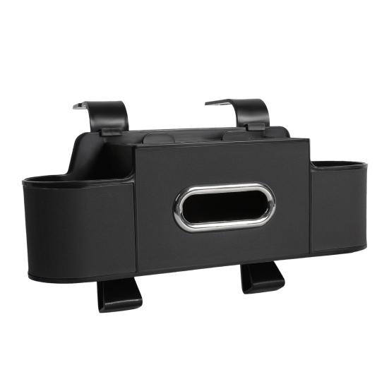 Car Backseat Organizer with Tissue Box Automotive Seat Headrest Multifunctional Universal Cup Holder Hanging Storage Box