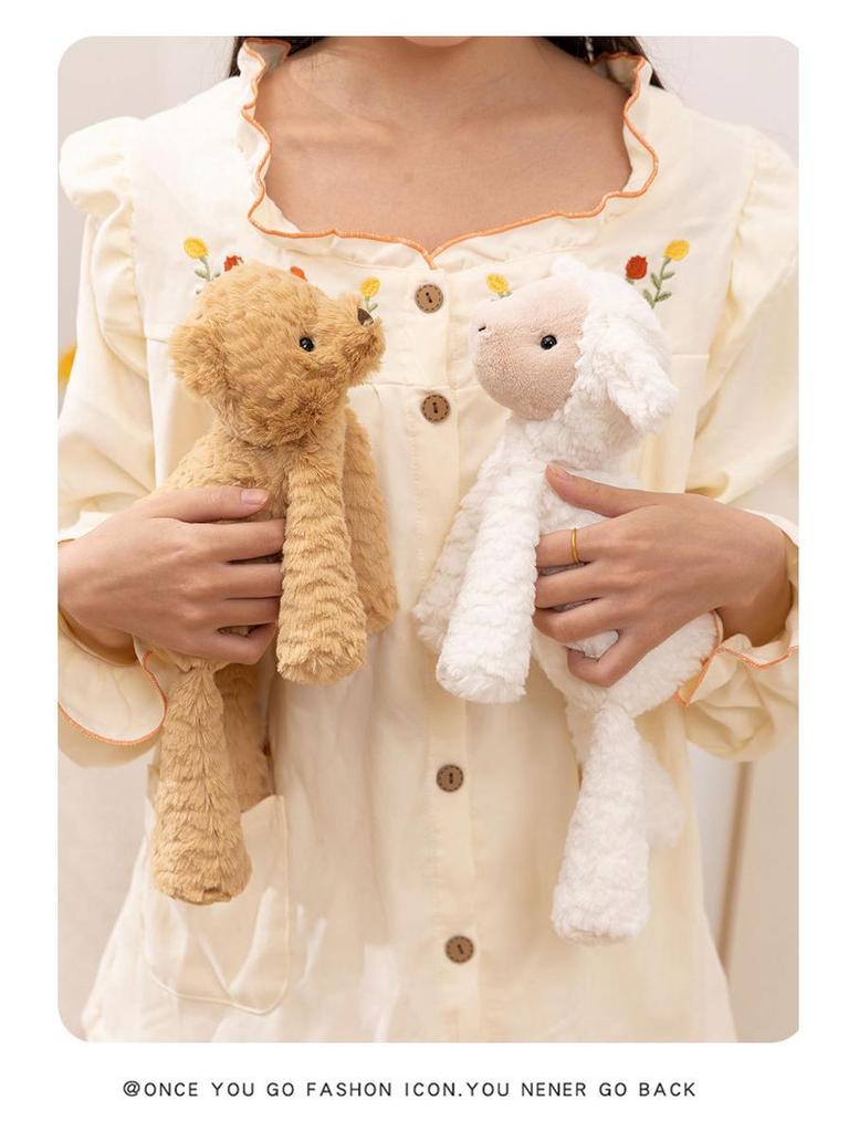 Cute Animal Plush Toy: Elephant, Monkey, Rabbit, Hippo, Puppy, Lamb Comfort Doll
