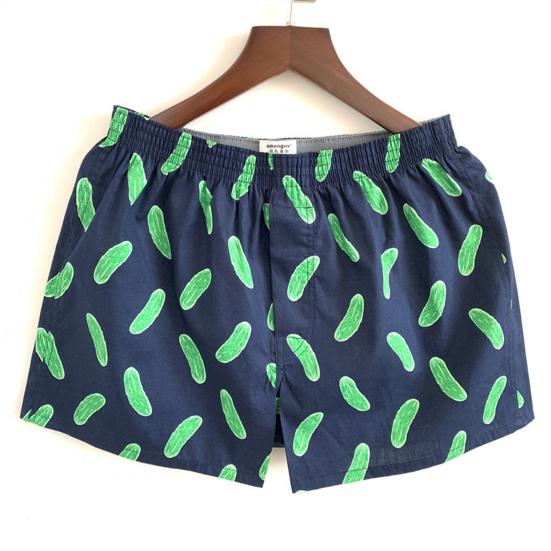 Men Elastic Waistband Thin Men Panties Coconut Tree Print Loose Shorts Briefs Breathable