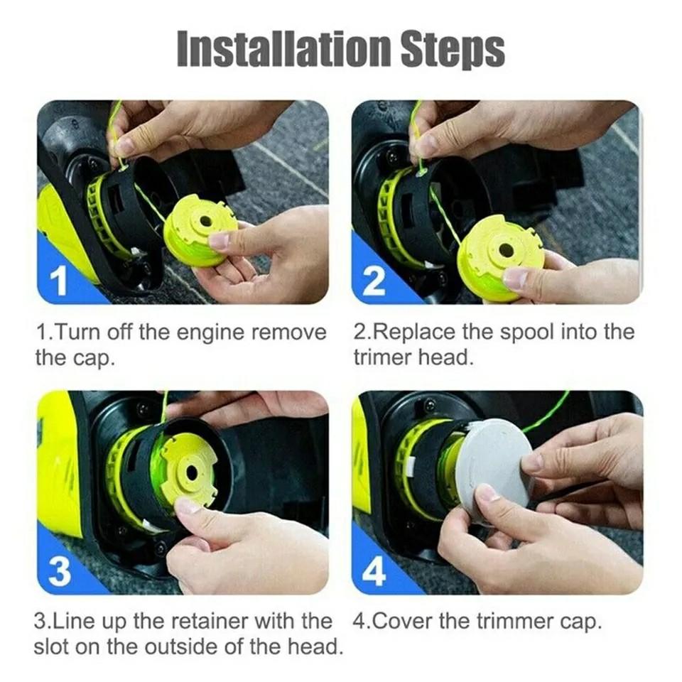 4Pcs for Ryobi RLT36B33/RY36LT33A-0 36V Grass Trimmer Line Spools Lawn Mower Nylon Rope Spool, RAC143