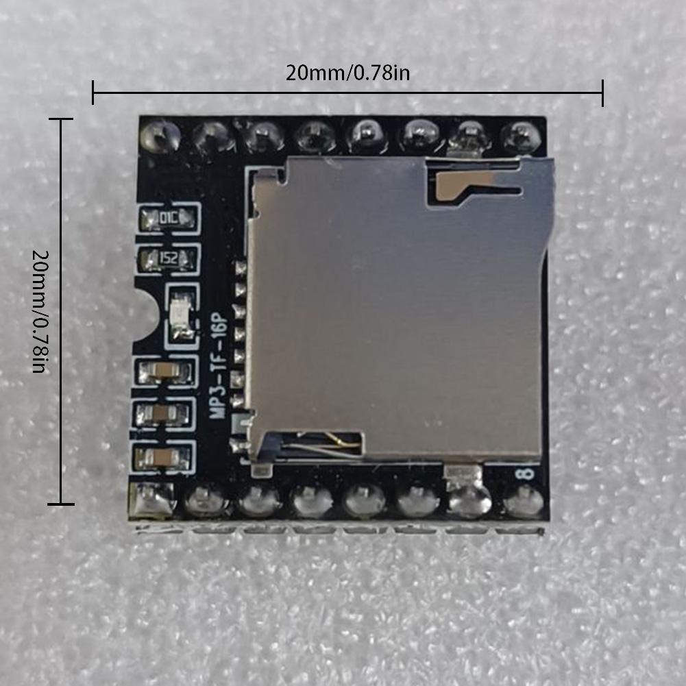 DFPlayer Mini MP3 Player Modul TF-Karte U-Disk Mini MP3 DF Player Audio Sprachmodul IO/Serielle Schnittstelle/AD MP3-TF-16P für Arduino