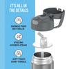 Thermos FUNTAINER 12oz Edelstahl Vakuumisoliert Kinder Strohhalm Grau Flasche,