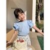 Girls' Casual Short-sleeved T-shirt - Spring/Autumn Children's Cute Top