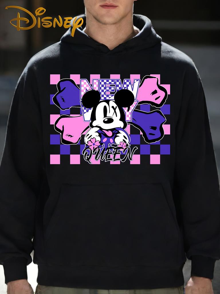 Disney Mickey Mouse Hoodie with Pink Mickey Pattern - Comfortable Autumn/Winter Hoodie, Essential for Disney Fans