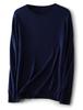 Women's Solid Color Wool Pullover Sweater - Round Neck, Long Sleeve, Versatile Base Layer Knitwear