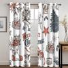 Flower Style Christmas Curtain Decoration Cartoon Santa Curtain Elk Snowman Christmas Tree Children's Room Decoration