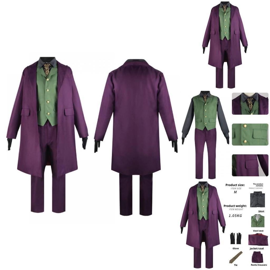 Batman The Dark Knight Joker Heath Ledger Cosplay Kostým S Fialovou Bundou Na Halloween Hraní Rolí