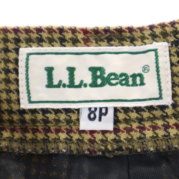 L.L.BEAN 80s Vintage Wool Houndstooth Slacks Pants 8P Women Used