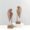 Resin Handicrafts Angel Wings Artistic Decorative Piece Wood Grain Wings Decorative Figurines Home Decoration Accessories