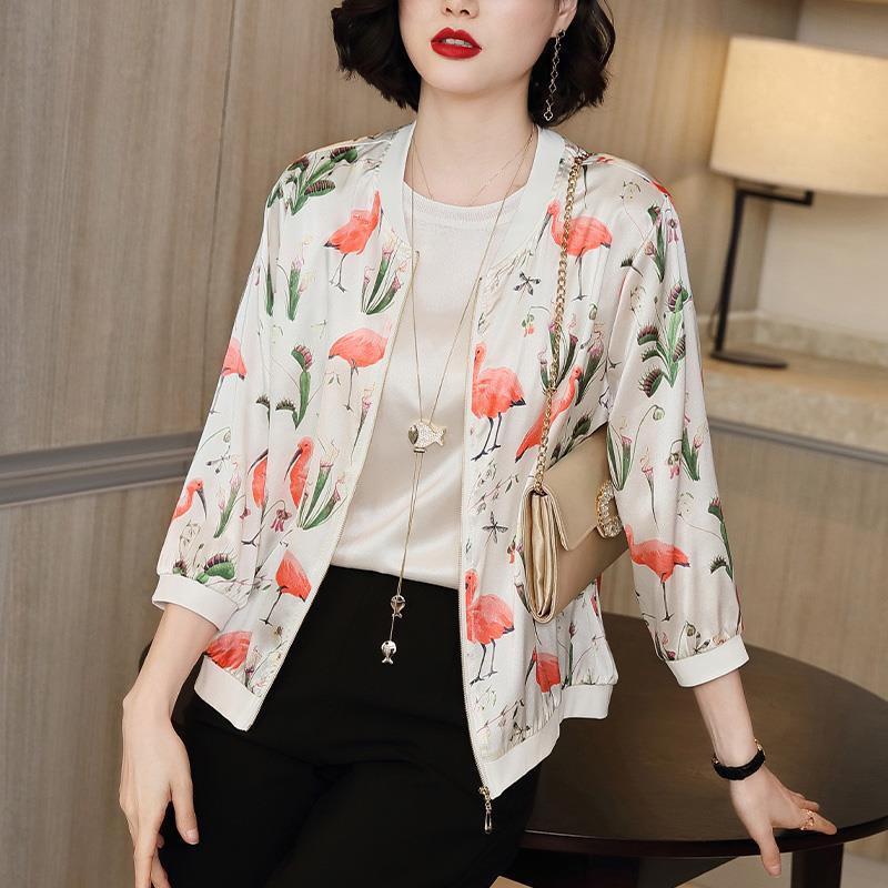 Women s Summer Printed Loose Sun Protection Cardigan XL
