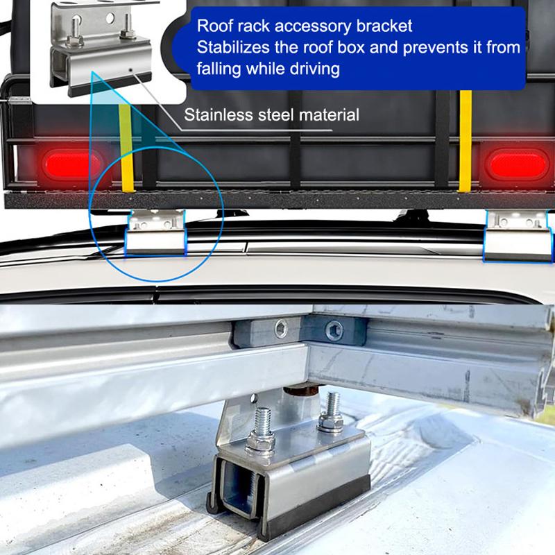 4Pcs Van Roof Rack Mount Kits Rv Stainless Steel Photovoltaic Brackets Roof Rack Roof Box Fixed Brackets
