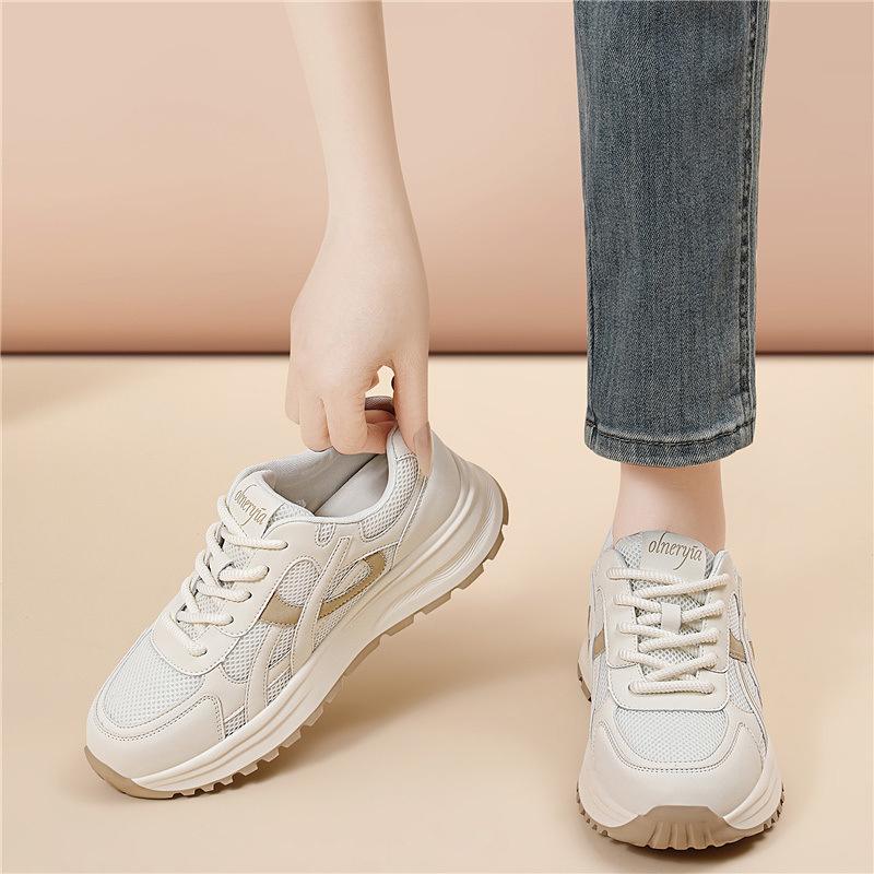 Dad Shoes Heightened Thick-soled Cm Daily Leisure New Sports Breathable Non-slip Simple and Versatile Forrest Gump Shoes Women's Shoes