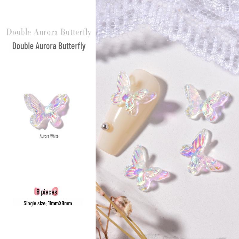 

Украшения для ногтей в виде бабочки Аврора: 8 двухслойных 3D-фантазийных цветов для лета
