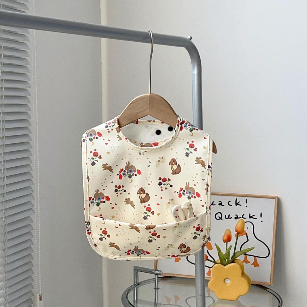 Wodoodporne śliniaki dla niemowląt klasy A - PU odporne na plamy z dużą kieszenią dla chłopców i dziewczynek