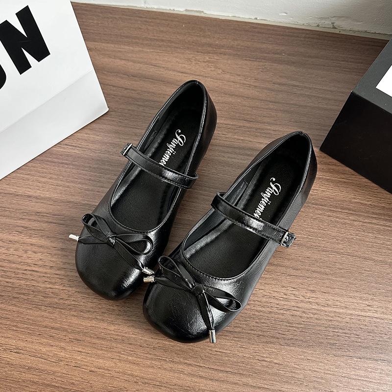 

Туфли Мэри Джейн балетки женские толстый каблук весна и лето 2025 новые с ремешком на подъеме высокий каблук одинарные туфли женские 40 чёрный