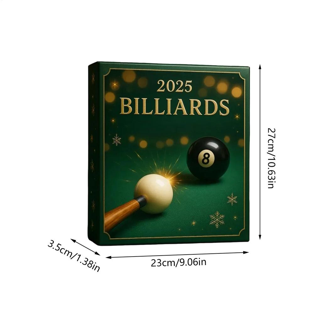 

Billiards Countdown Calendar Sport Art Acrylic 2D 24-Day Count Down Calendar Billiards Theme Ornaments for Tree Window Wall 24pcs