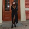 Womens Long Wool Blend Coat Detachable Collar 2026 Fall Winter Loose Fit Vintage Style